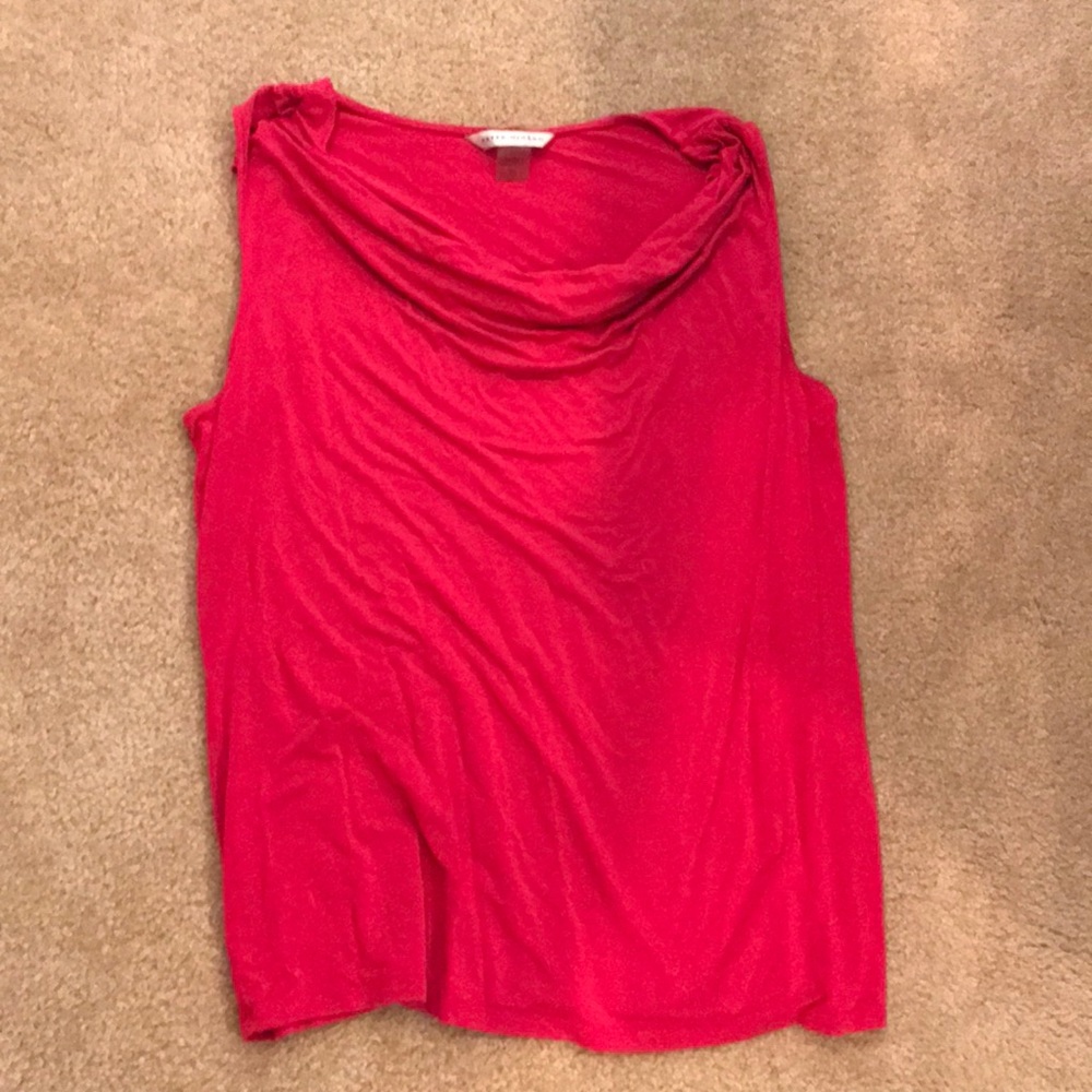 Peter Nygard drape neck knit top in fuchsia